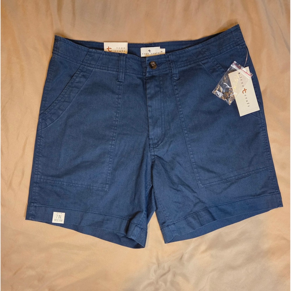 True Craft Mens Hobart Teal Shorts 7 Inch Inseam Size 32
